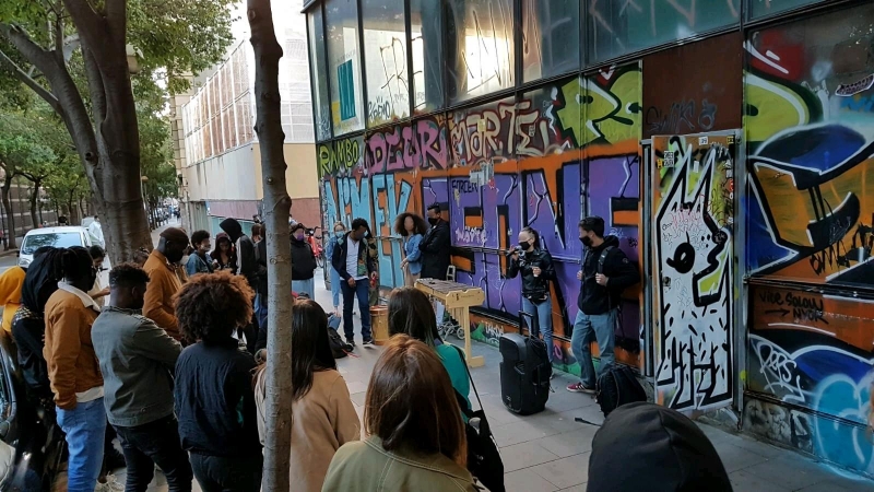 Desalojo en el Raval. /Unitat Contra el Feixisme i el Racisme