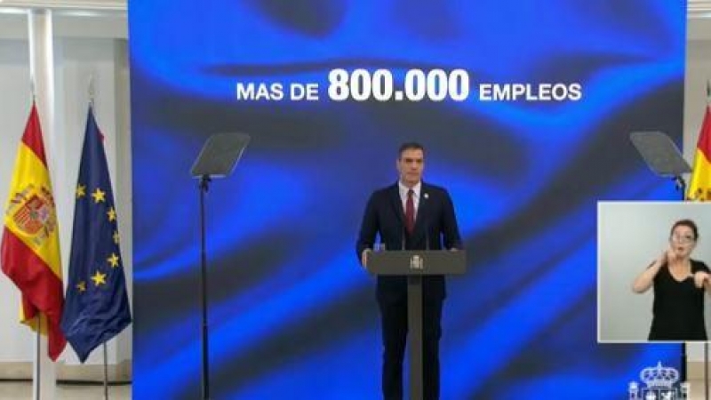 El presidente del Gobierno, Pedro Sánchez, presenta el Plan de Recuperación. / CAPTURA