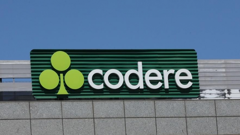 El logo de la empresa de juegos y apuestas Codere en su sede en Madrid. E.P./Marta Fernández