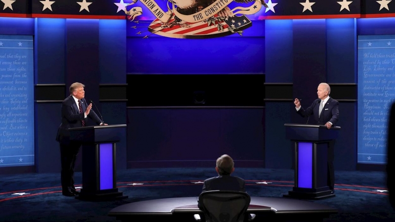 Una imagen del anterior debate entre Trump y Biden. - EFE