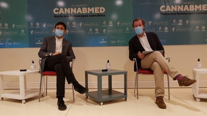 Presentación de CANABMED, Óscar Pares y Guillermo Baguería. / SANTIAGO F. REVIEJO