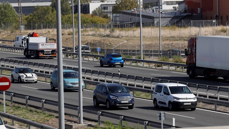 Estado que presenta a primera hora de la tarde la carretera A-5. - EFE