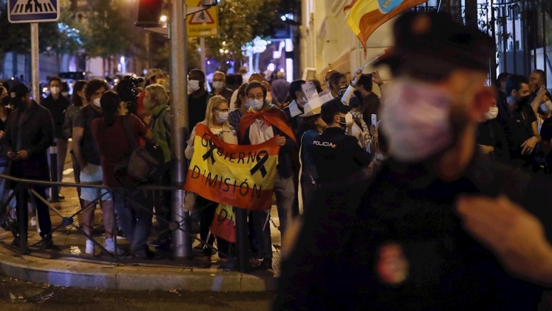 Imagen de la protesta en Ferraz. - EFE/Kiko Huesca