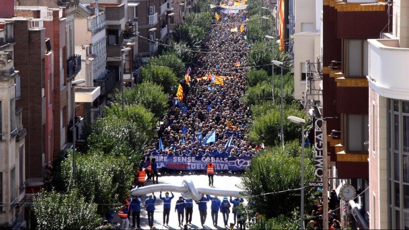 Manifestación contra el trasvase del agua del Ebro. ANC.