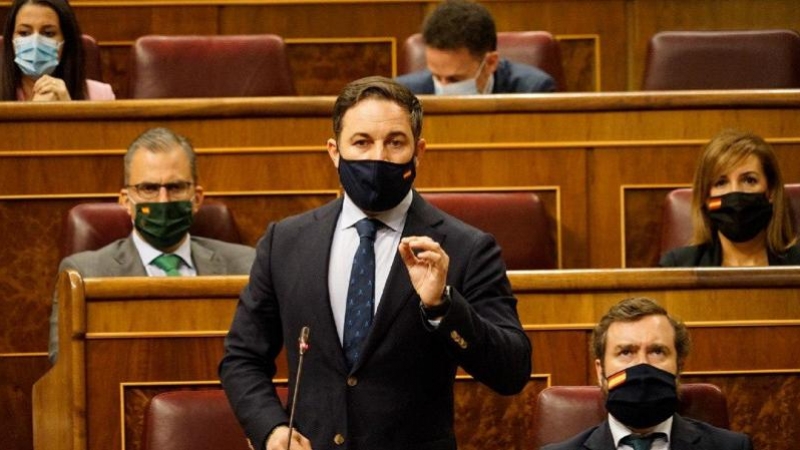 Santiago Abascal en la sesión de control al Gobierno del 14 de octubre.