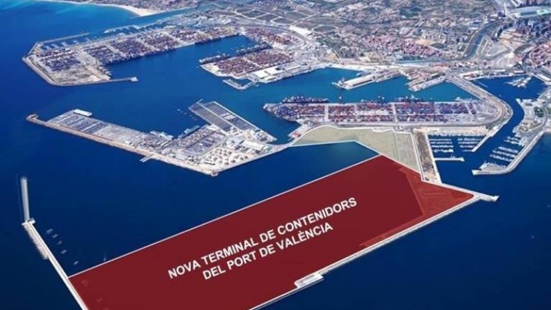 Imatge de l'àrea on es pretén ampliar el Port de València.