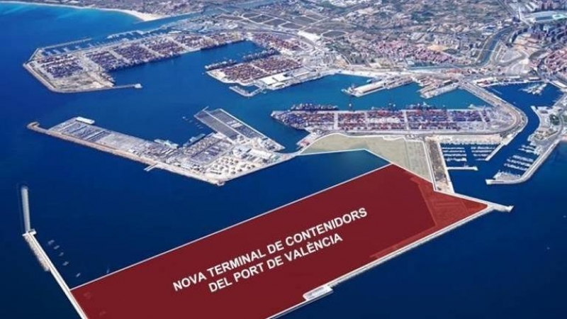 Imagen del área en se pretende ampliar el Puerto de Valencia.