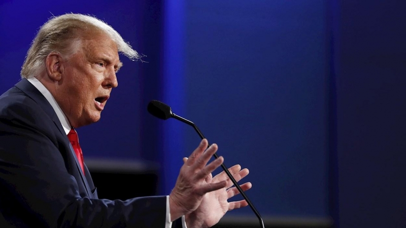 El presidente de los Estados Unidos Donald J. Trump, en el debate presidencial. EFE / EPA / SHAWN THEW / Archivo