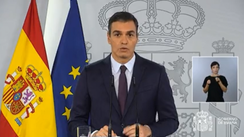 El presidente del Gobierno, Pedro Sánchez, durante la rueda de prensa.