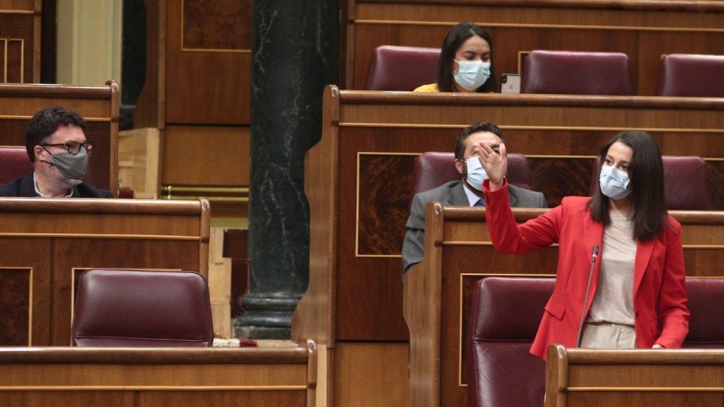 La presidenta de Ciudadanos, Inés Arrimadas, durante una sesión de control en el Congreso. / EDUARDO PARRA (EUROPA PRESS)