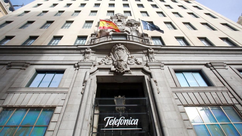 Edificio de Telefónica en la Gran Vía de Madrid.