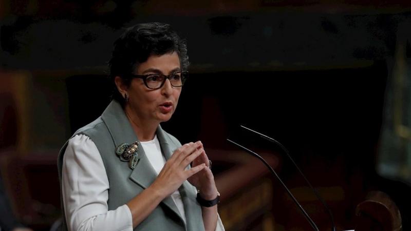 8/10/2020.- La ministra de Exteriores, Arancha González Laya, durante su intervención en el pleno del Congreso de este miércoles.