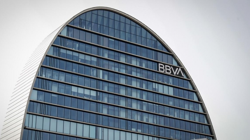 Edificio principal de la Ciudad BBVA, la sede del banco en la zona norte de Madrid.