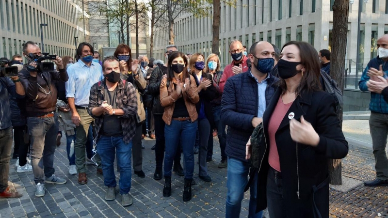 Marta Molina surt en llibertat després de declarar a la Ciutat de la Justícia, investigada en el marc de l'Operació Volhov. Ferran Espada