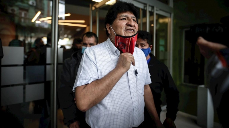 22/10/2020.- El expresidente de Bolivia Evo Morales tras ofrecer una rueda de prensa en Buenos Aires (Argentina).