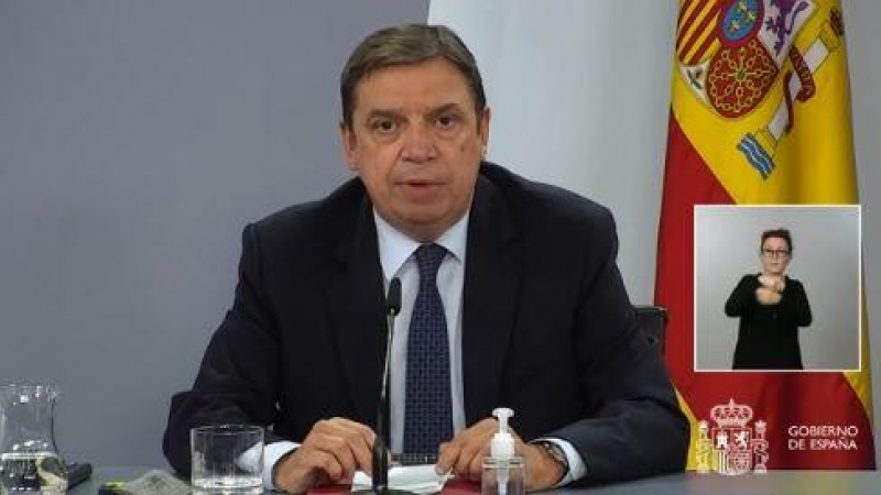 El ministro de Agricultura, Pesca y Alimentación, Luis Planas, en rueda de prensa.