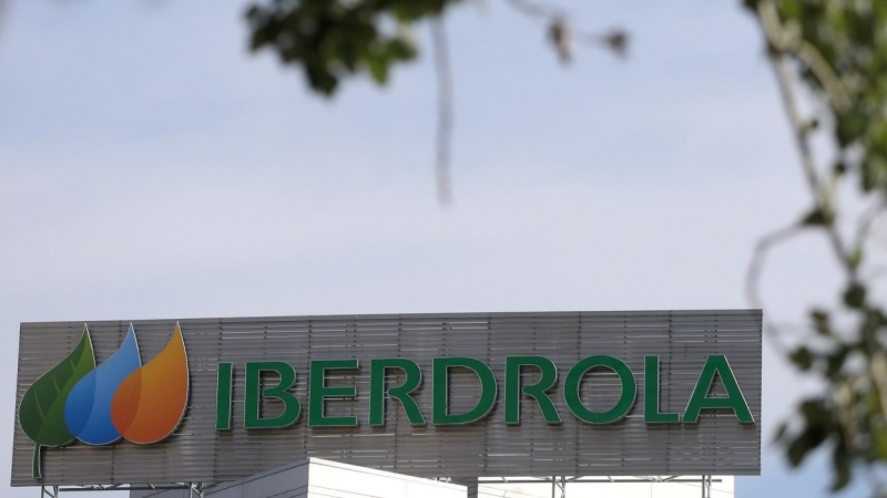 El logo de la energética Iberdrola, en su sede en Madrid.