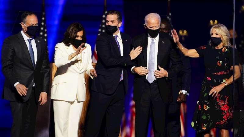 Joe Biden celebra la victoria en las elecciones presidenciales de EEUU.