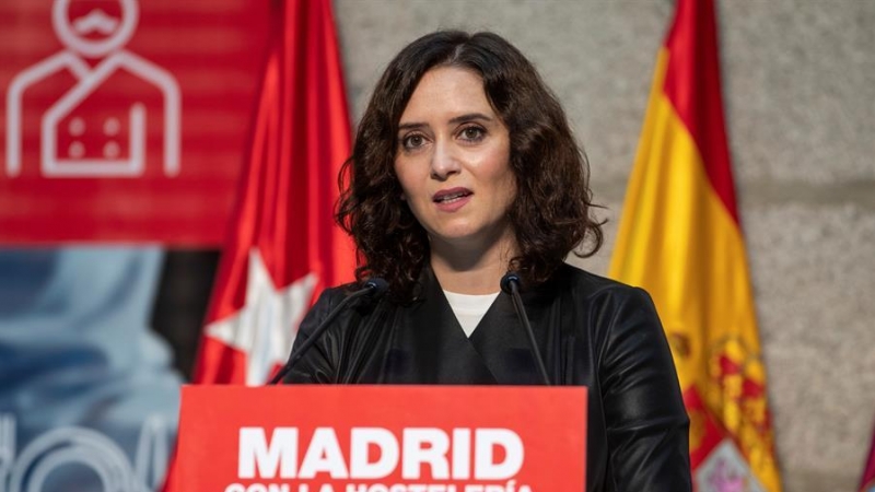 La presidenta de la Comunidad de Madrid, Isabel Díaz Ayuso, en un acto la semana pasada de apoyo a la hostelería.