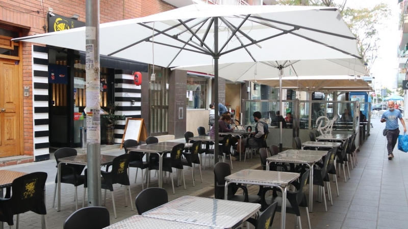 La terrassa d'un restaurant de Castelldefels aquest 14 d'octubre de 2020.