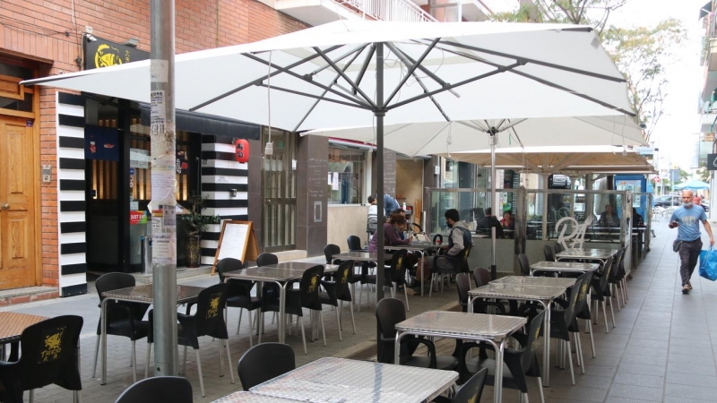 La terrassa d'un restaurant de Castelldefels aquest 14 d'octubre de 2020.