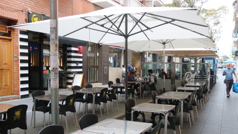 La terrassa d'un restaurant de Castelldefels aquest 14 d'octubre de 2020.