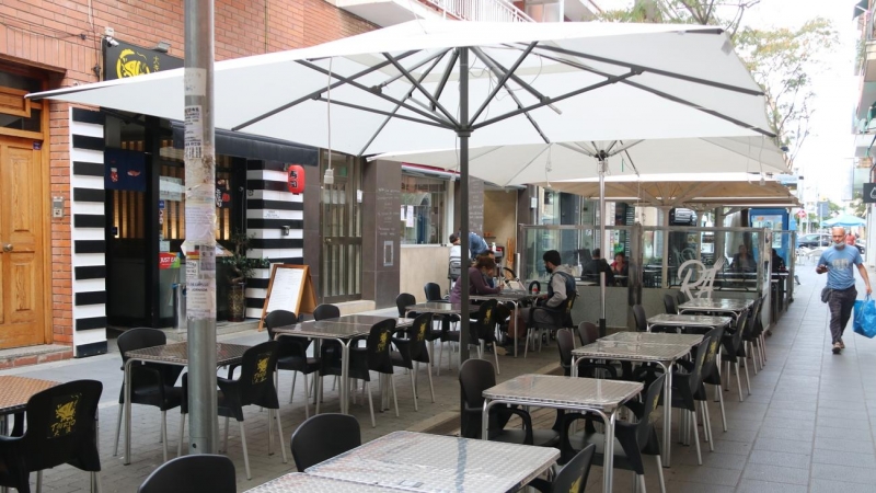 La terrassa d'un restaurant de Castelldefels aquest 14 d'octubre de 2020.