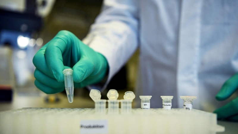 Detalle de un laboratorio de la farmacéutica alemana CureVac