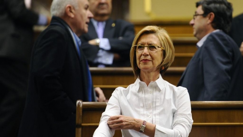 La cofundadora del partido UPyD (Unión Progreso y Democracia) Rosa Diez en una sesión del Parlamento.