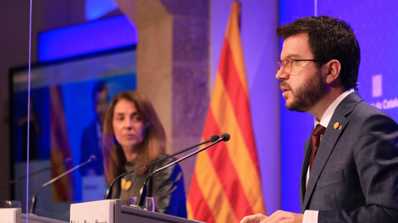 Compareixença del vicepresident del Govern Pere Aragonès, i la portaveu del Govern, Meritxell Budó, per explicar el pla de flexibilització de les mesures contra la Covid-19.