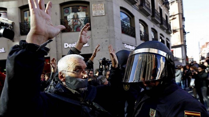 Imagen de archivo de una manifestación contra la ley mordaza en Madrid.