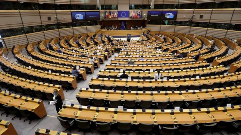 Vista del hemiciclo del Parlamento Europeo en Bruselas.