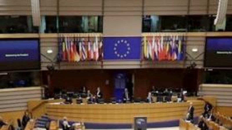 Vista del hemiciclo del Parlamento Europeo en Bruselas.