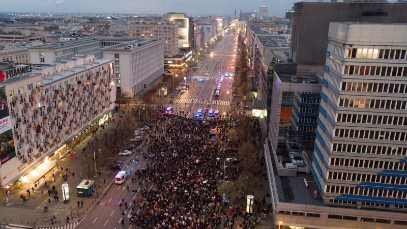 Protesta en Varsovia
