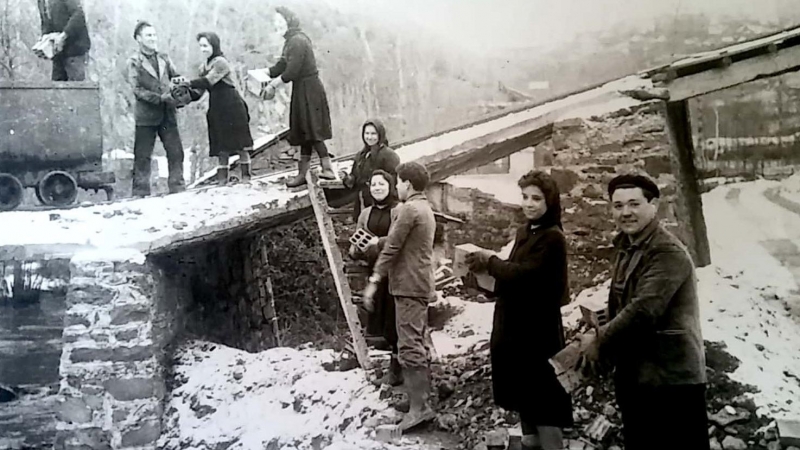 Mujeres mineras en Almagarinos (León).