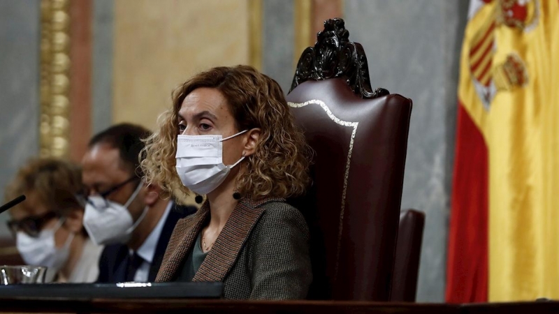 03/12/2020.- La presidenta del Congreso, Meritxell Batet, durante la sesión plenaria celebrada este jueves en el Congreso, donde los Presupuestos concluyen su trámite tras los acuerdos alcanzados en los últimos días con diferentes formaciones políticas qu