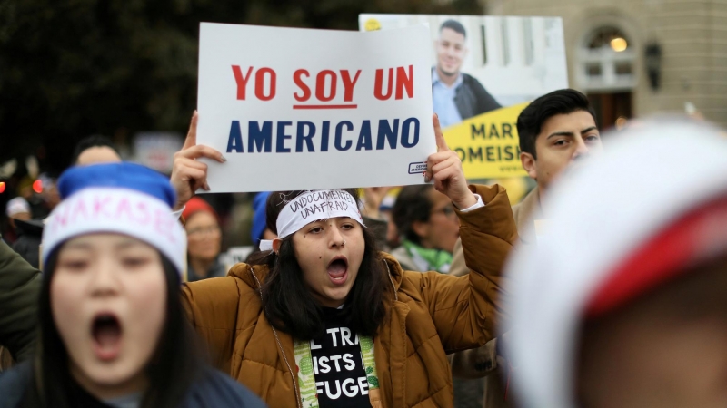 Imagen de archivo de una manifestación contra la derogación del proyecto DACA.