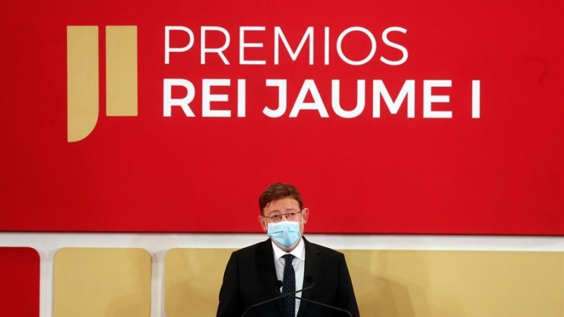 30/11/2020 Imagen del presidente de la Generalitat, Ximo Puig, en la entrega de los Premios Jaime I. -EFE