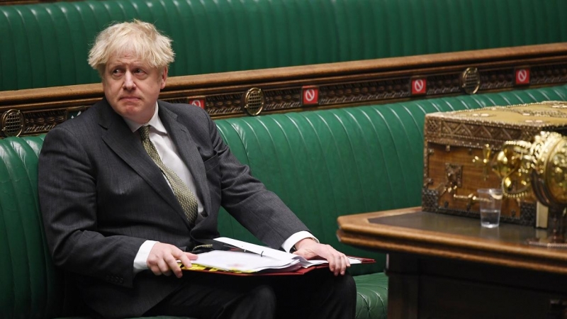 El primer ministro británico, Boris Johnson, en la Cámara de los Comunes. REUTERS/©UK Parliament/Jessica Taylor