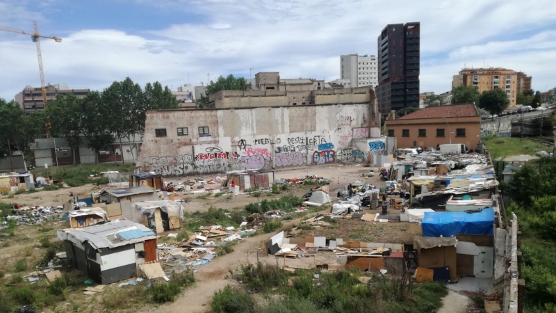 Un assentament de barraques al districte barceloní de Sant Martí en una imatge de 2018.