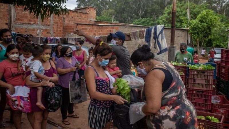 Campaña de donación de alimentos en Ribeirão Preto (São Paulo).