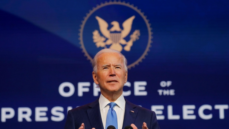 11/12/2020. El presidente electo de EEUU, Joe Biden, en una conferencia de prensa en Wilmington, Delaware. - Reuters