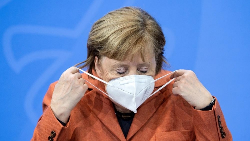 Angela Merkel durante la rueda de prensa.