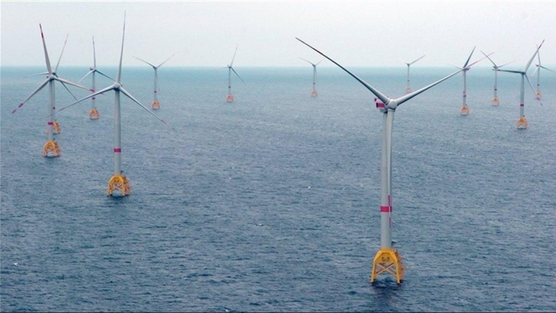 Vista del parque eólico marino de Wikinger, de Iberdrola, en Alemania.