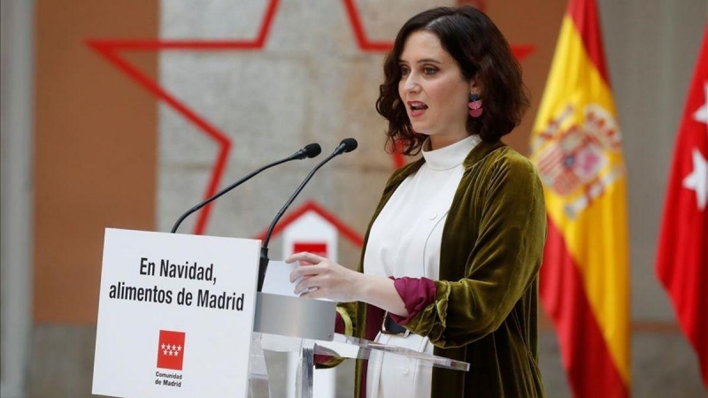 La presidenta de la Comunidad de Madrid, Isabel Díaz Ayuso, tras anunciar la ampliación de los conciertos educativos.
