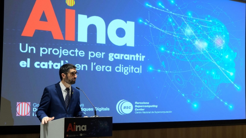 El conseller Puigneró, durant la presentació del projecte AINA