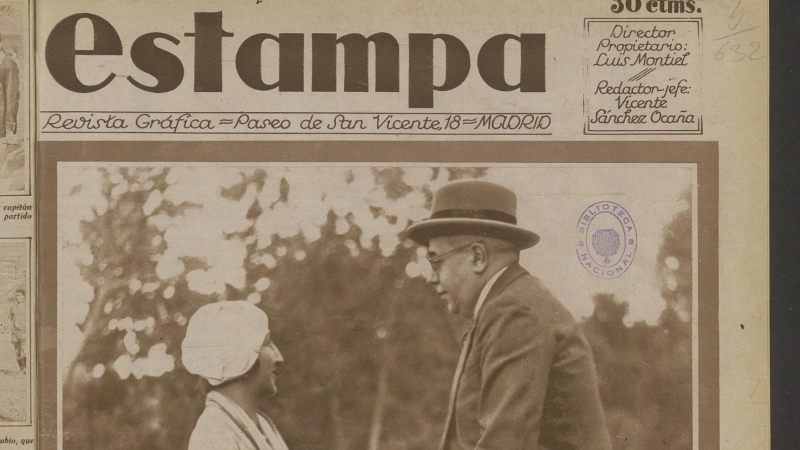 Manuel Azaña y Lola de Rivas Fotografía publicada en Estampa (17 de septiembre de 1932)