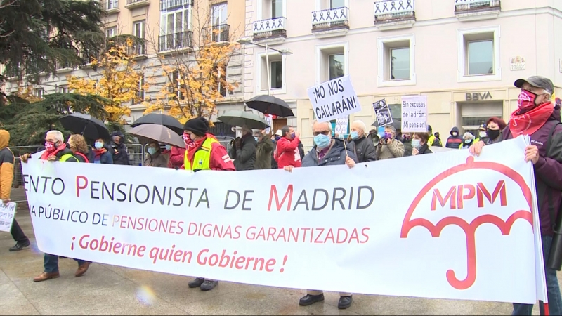 Pensionistas protestan en Madrid contra el Pacto de Toledo