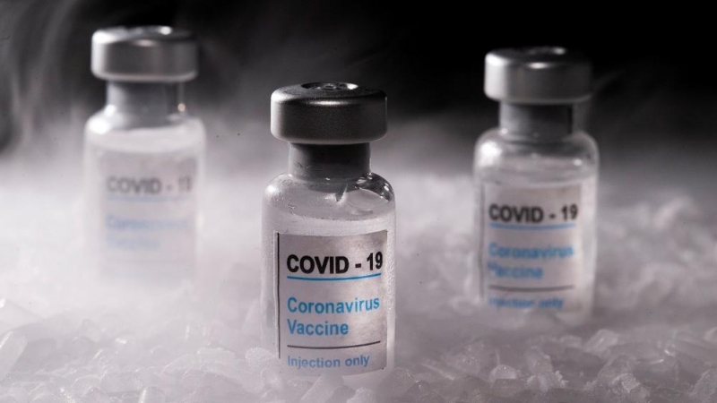 Vial de la vacuna de Moderna contra el coronavirus.