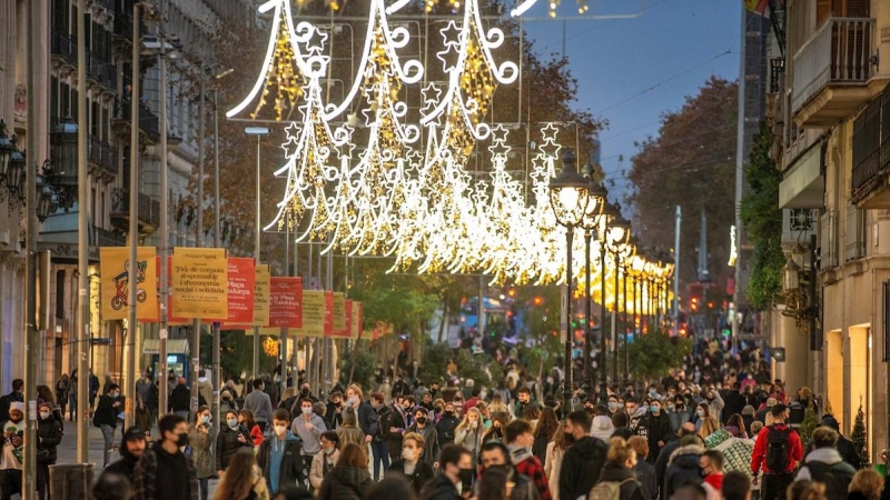 Ambiente en las Ramblas de Barcelona el viernes.